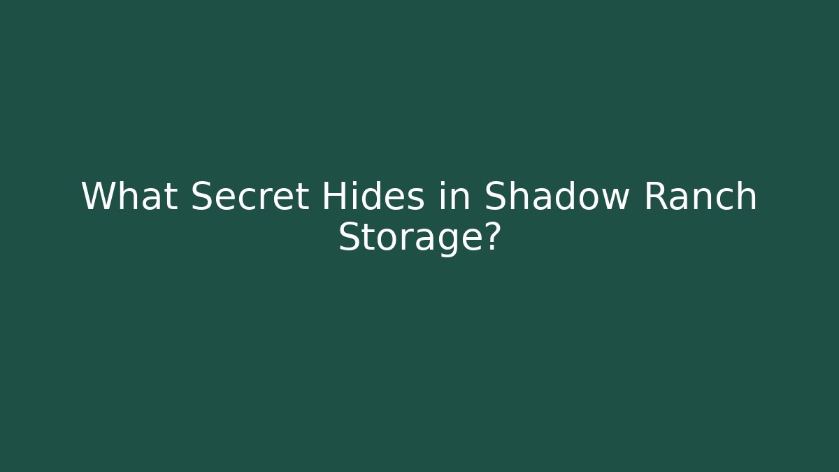 What Secret Hides in Shadow Ranch Storage? - The Family Holidays