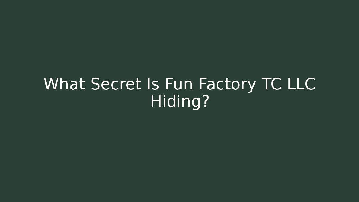 What Secret Is Fun Factory TC LLC Hiding?