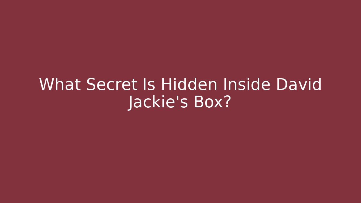 What Secret Is Hidden Inside David Jackie's Box? - The Family Holidays