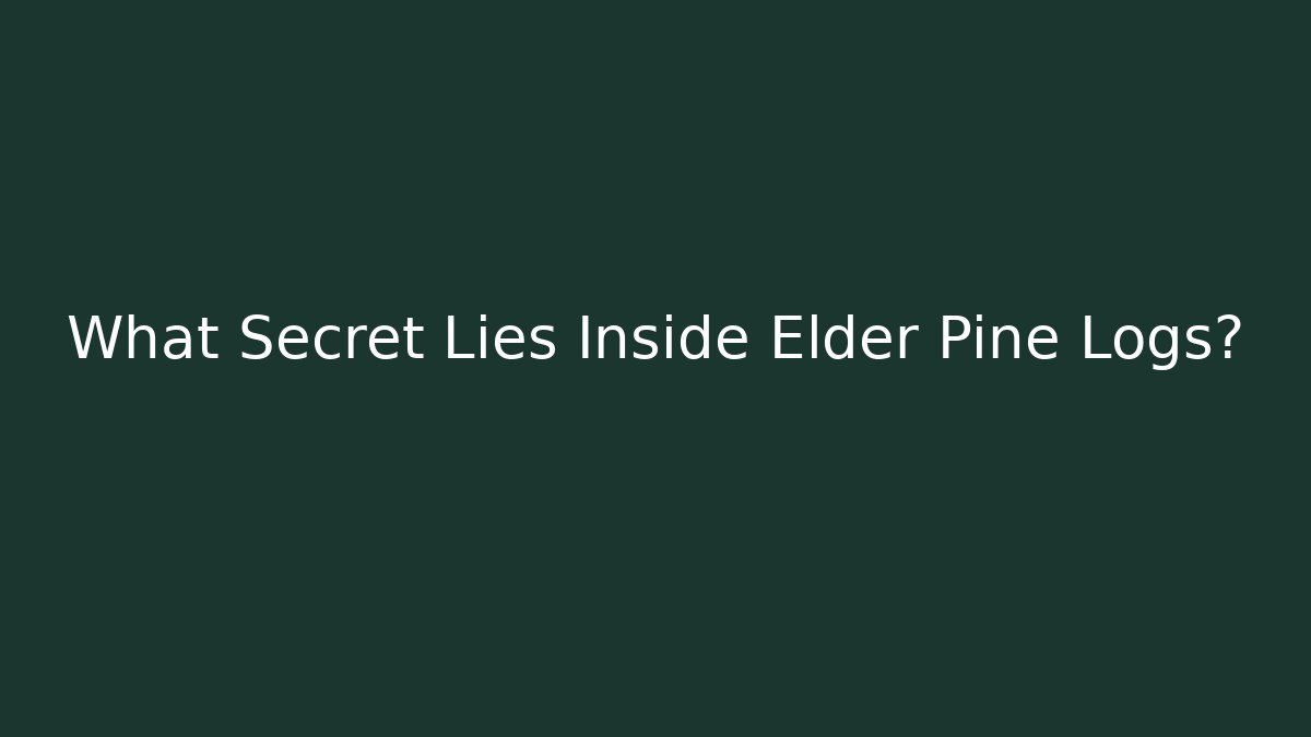What Secret Lies Inside Elder Pine Logs?