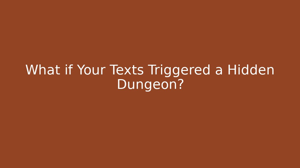 What if Your Texts Triggered a Hidden Dungeon?