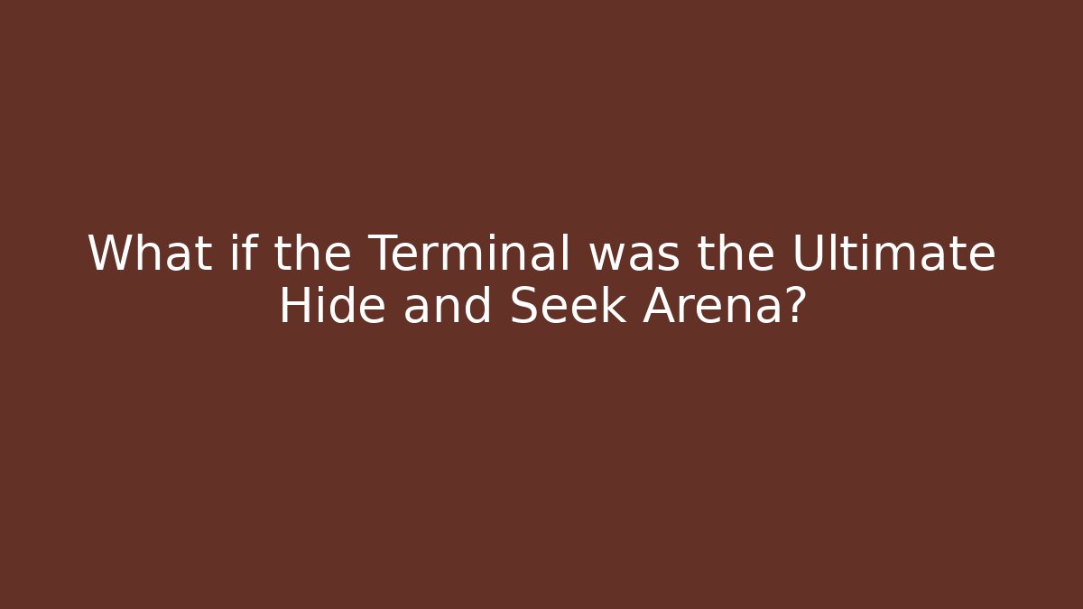 What if the Terminal was the Ultimate Hide and Seek Arena?