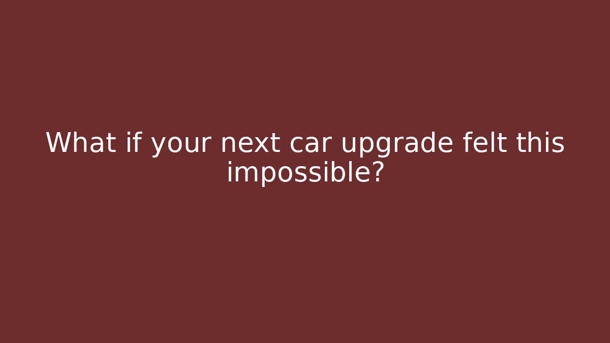 What if your next car upgrade felt this impossible?
