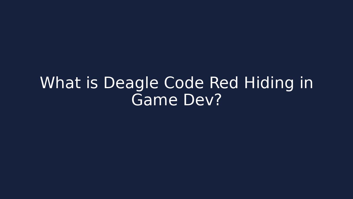 What is Deagle Code Red Hiding in Game Dev?