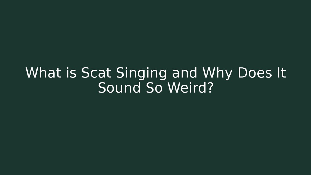 What is Scat Singing and Why Does It Sound So Weird?