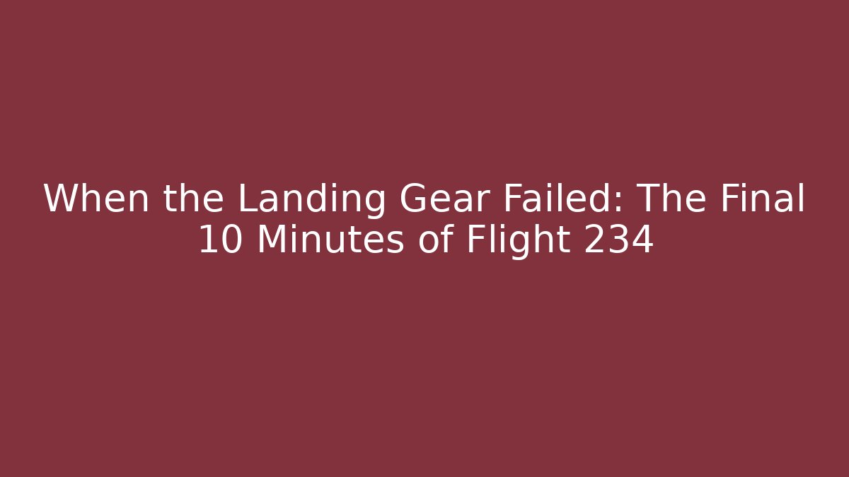 When the Landing Gear Failed: The Final 10 Minutes of Flight 234