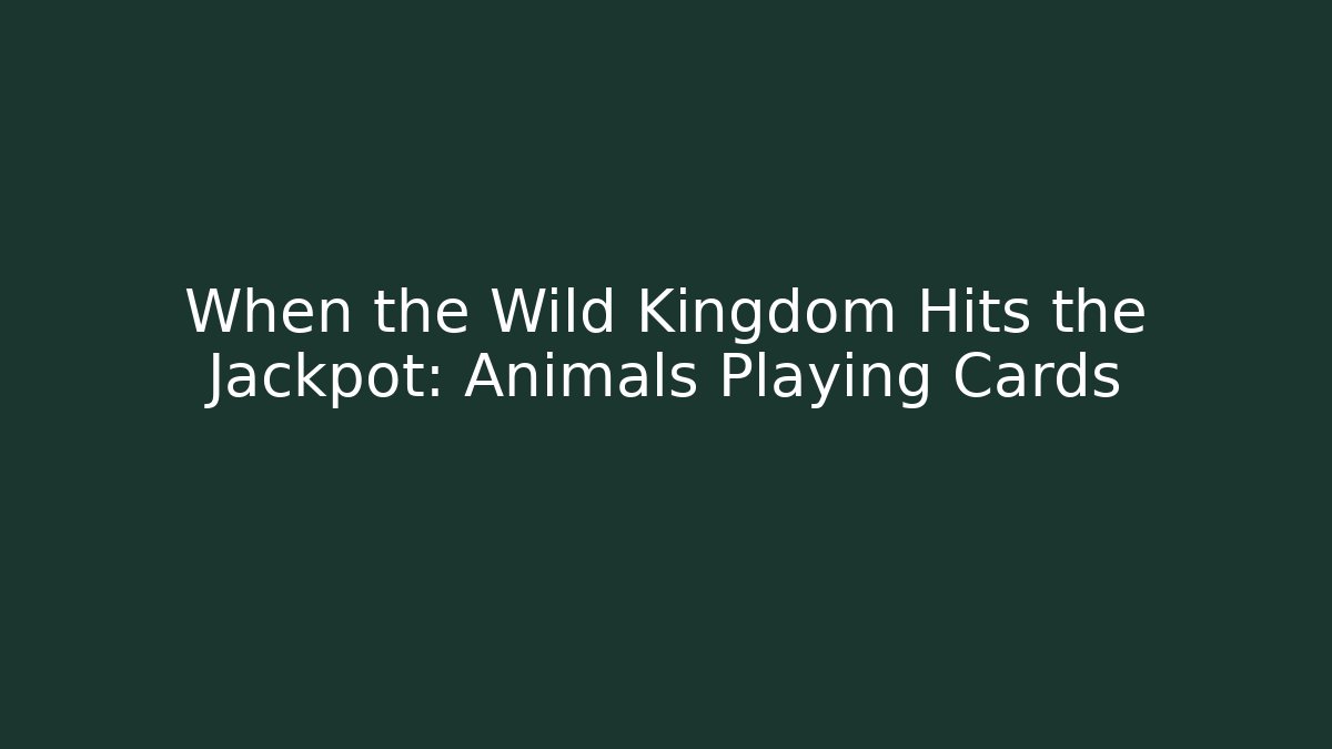 When the Wild Kingdom Hits the Jackpot: Animals Playing Cards