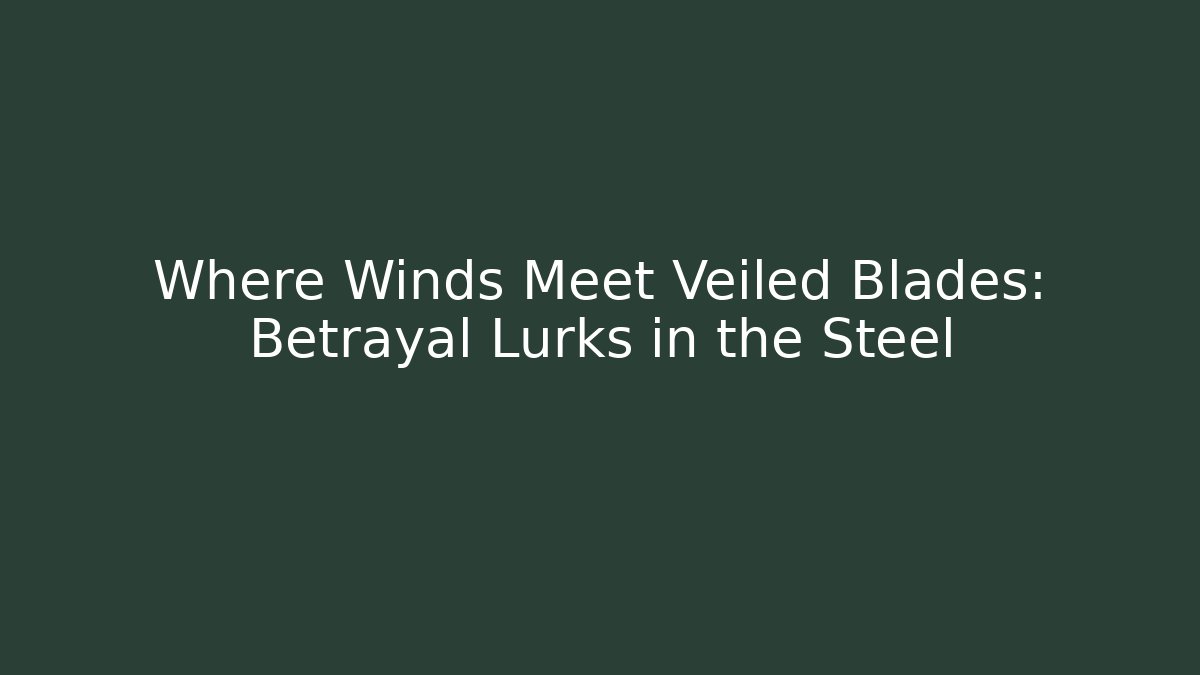 Where Winds Meet Veiled Blades: Betrayal Lurks in the Steel