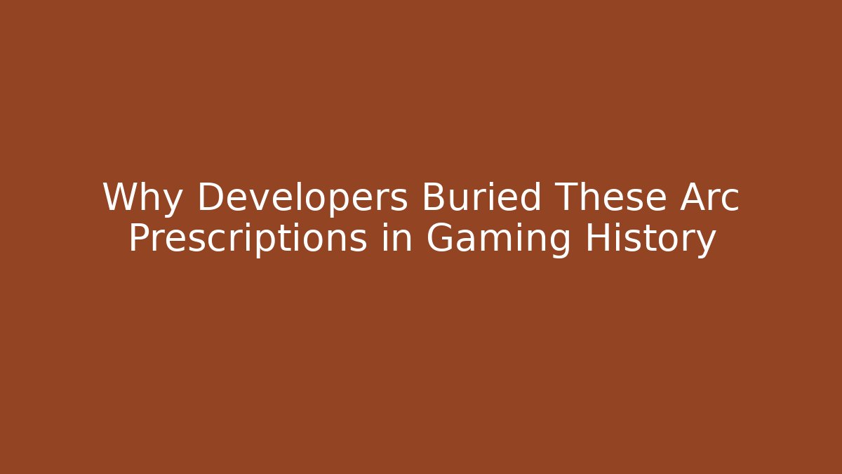 Why Developers Buried These Arc Prescriptions in Gaming History