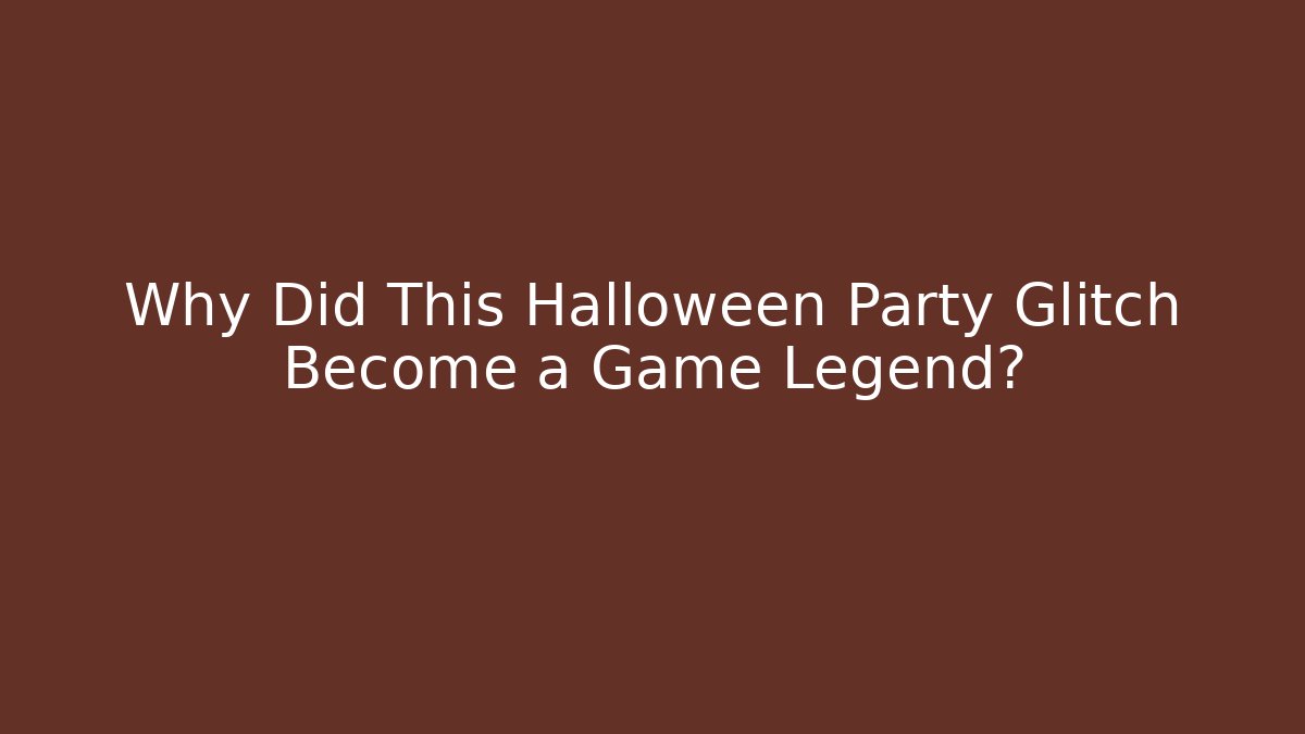 Why Did This Halloween Party Glitch Become a Game Legend?