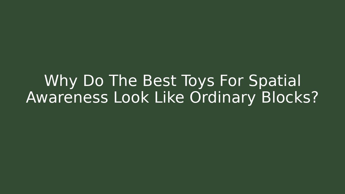 Why Do The Best Toys For Spatial Awareness Look Like Ordinary Blocks? - The Family Holidays