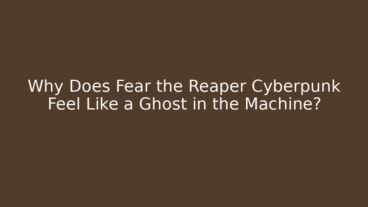 Why Does Fear the Reaper Cyberpunk Feel Like a Ghost in the Machine?