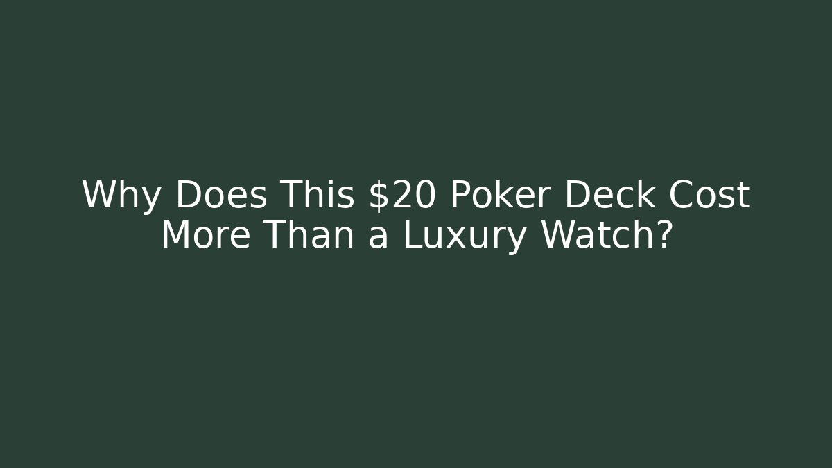 Why Does This $20 Poker Deck Cost More Than a Luxury Watch?