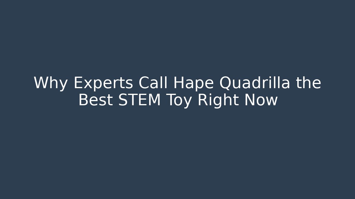 Why Experts Call Hape Quadrilla the Best STEM Toy Right Now
