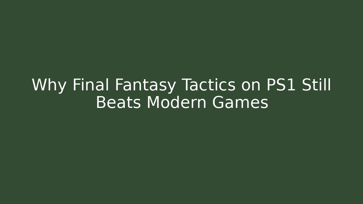 Why Final Fantasy Tactics on PS1 Still Beats Modern Games