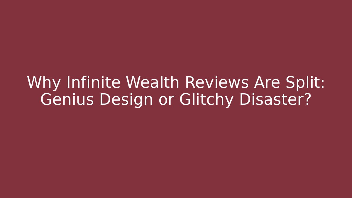 Why Infinite Wealth Reviews Are Split: Genius Design or Glitchy Disaster?