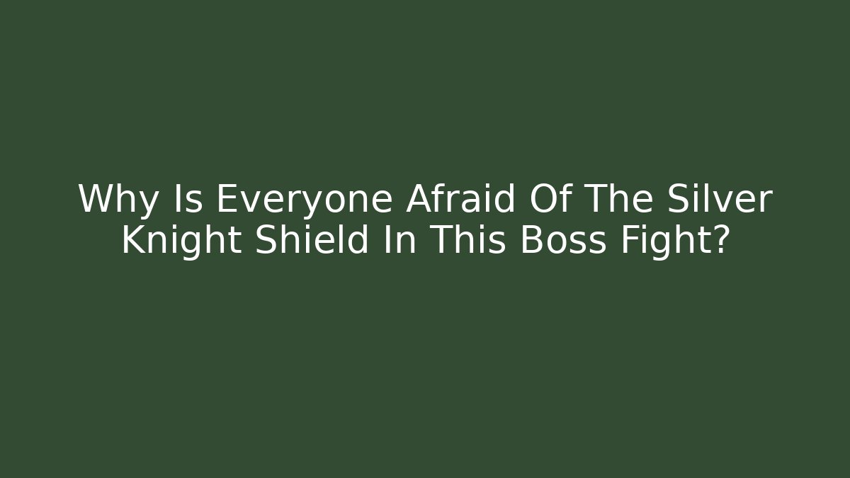 Why Is Everyone Afraid Of The Silver Knight Shield In This Boss Fight?