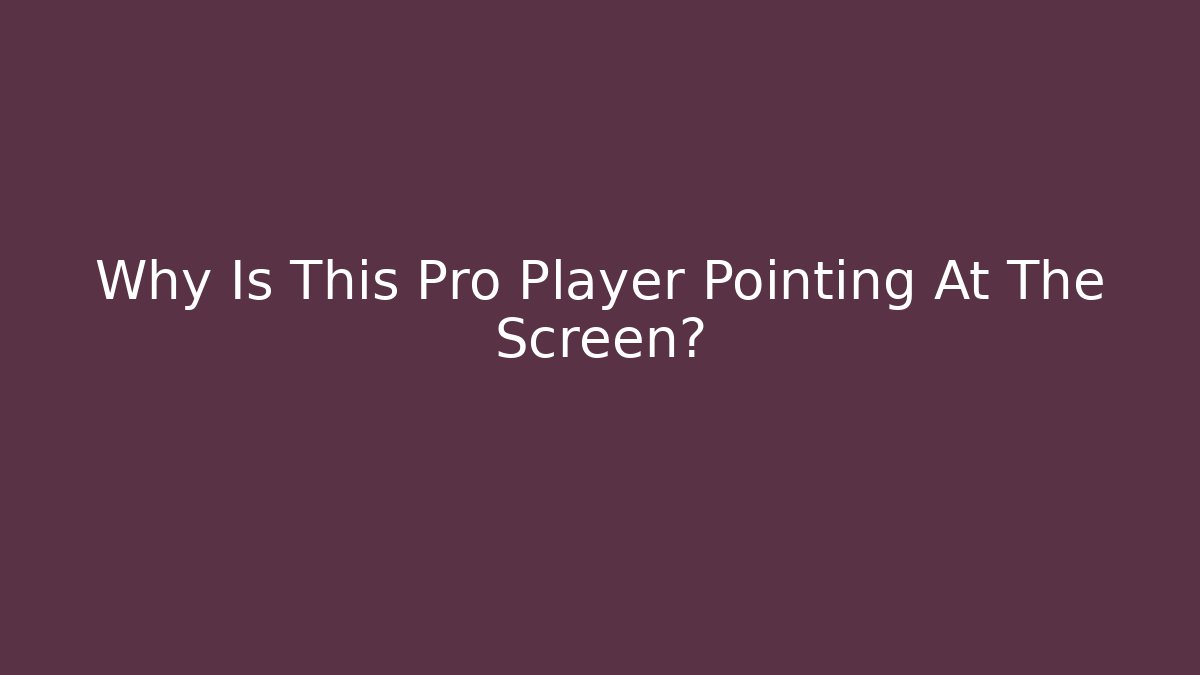 Why Is This Pro Player Pointing At The Screen? - The Family Holidays