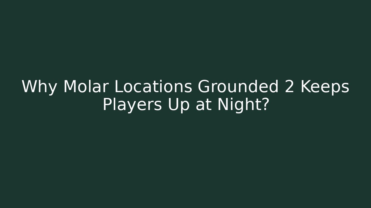 Why Molar Locations Grounded 2 Keeps Players Up at Night? - The Family Holidays