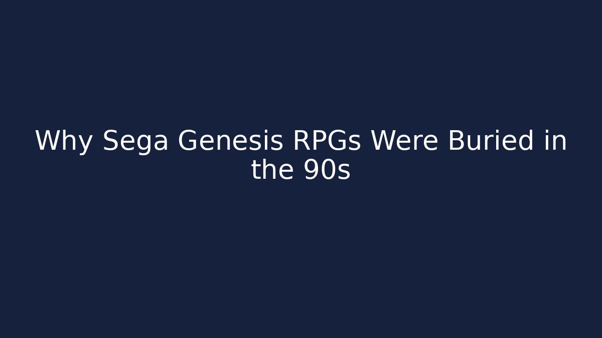 Why Sega Genesis RPGs Were Buried in the 90s