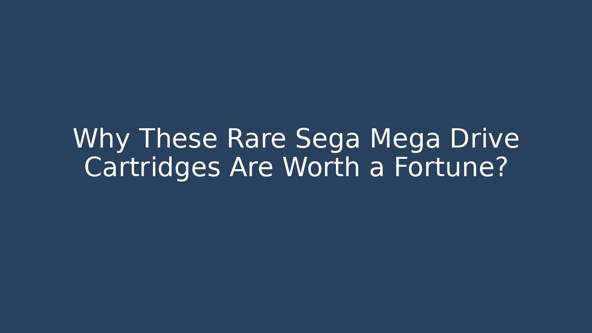 Why These Rare Sega Mega Drive Cartridges Are Worth a Fortune?