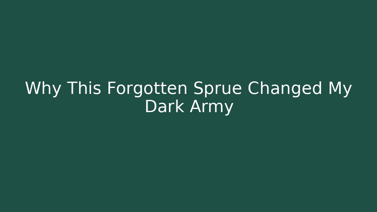 Why This Forgotten Sprue Changed My Dark Army