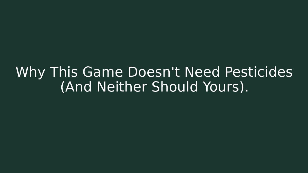 Why This Game Doesn't Need Pesticides (And Neither Should Yours). - The Family Holidays