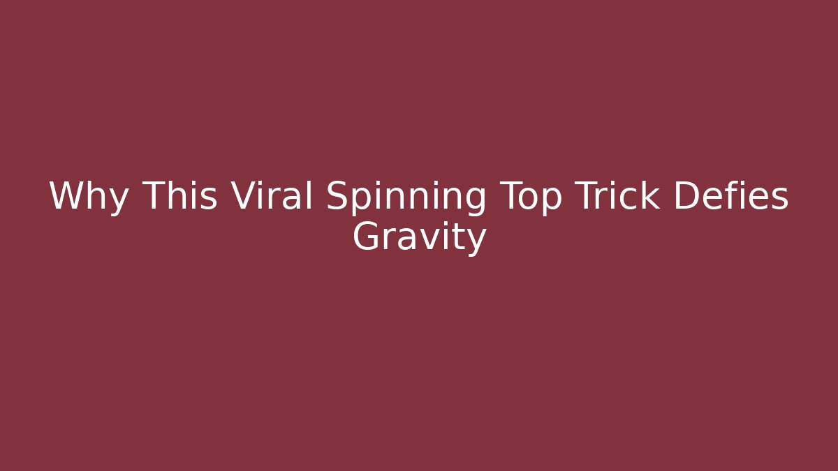 Why This Viral Spinning Top Trick Defies Gravity - The Family Holidays