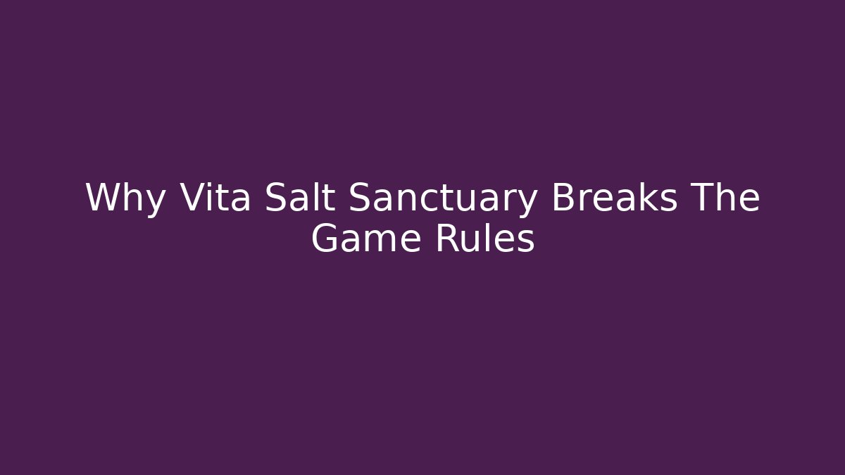 Why Vita Salt Sanctuary Breaks The Game Rules - The Family Holidays