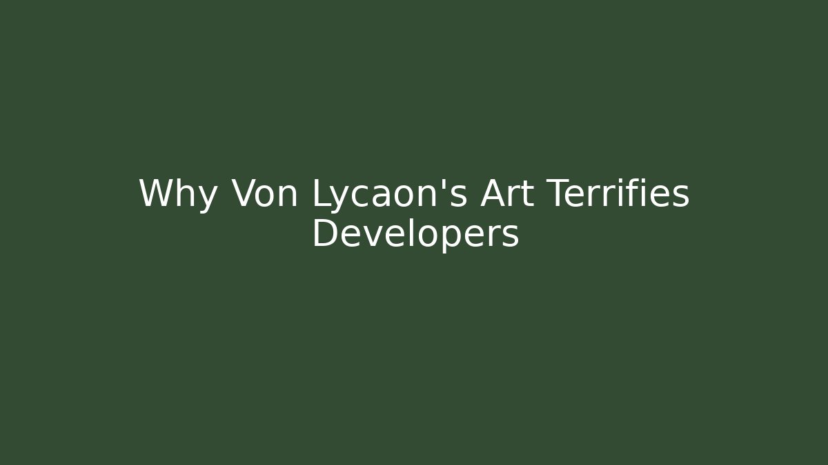 Why Von Lycaon's Art Terrifies Developers