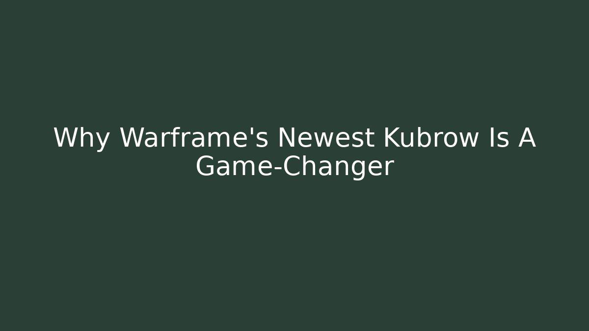 Why Warframe's Newest Kubrow Is A Game-Changer