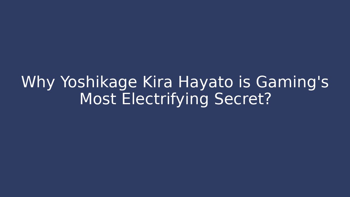 Why Yoshikage Kira Hayato is Gaming's Most Electrifying Secret?