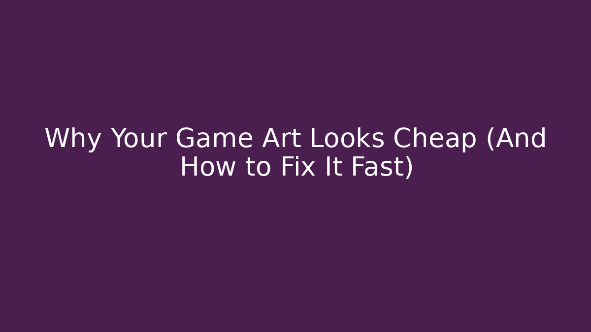 Why Your Game Art Looks Cheap (And How to Fix It Fast)