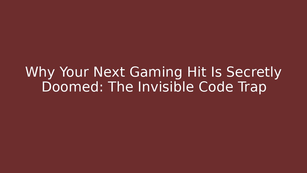 Why Your Next Gaming Hit Is Secretly Doomed: The Invisible Code Trap