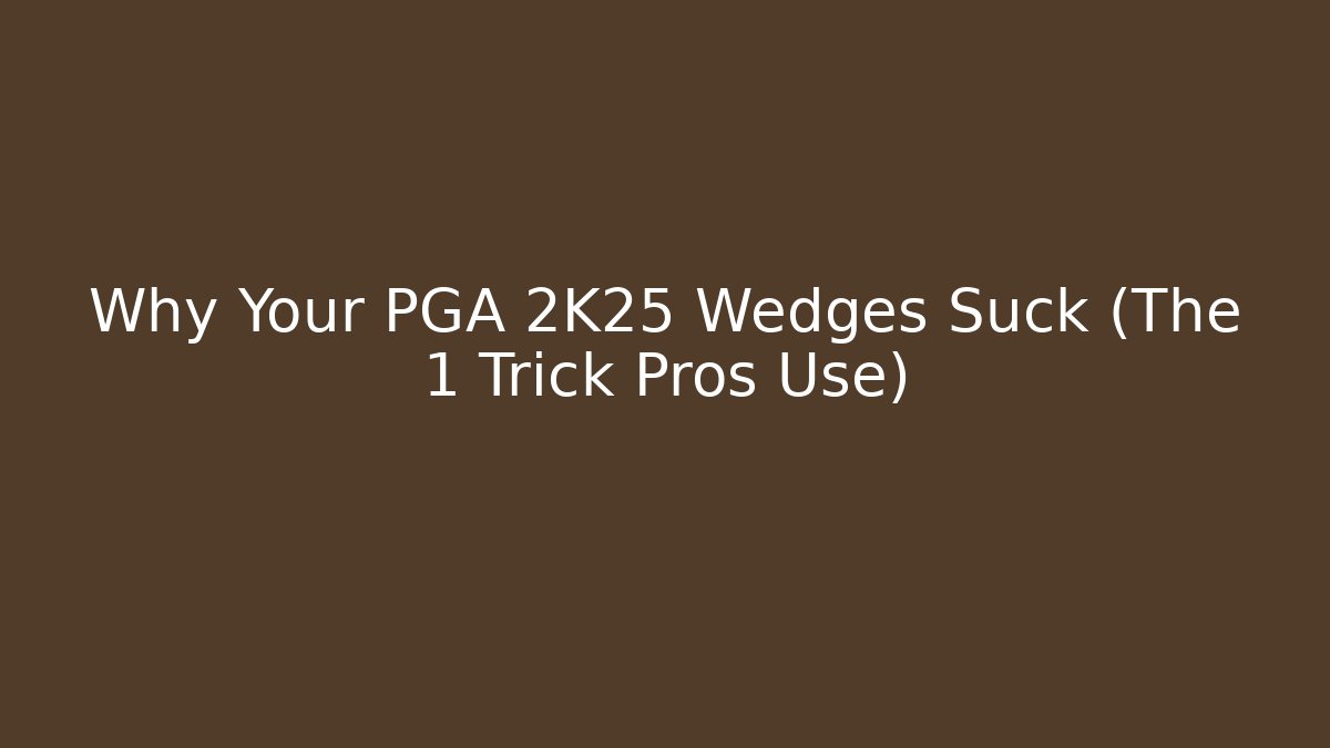 Why Your PGA 2K25 Wedges Suck (The 1 Trick Pros Use)