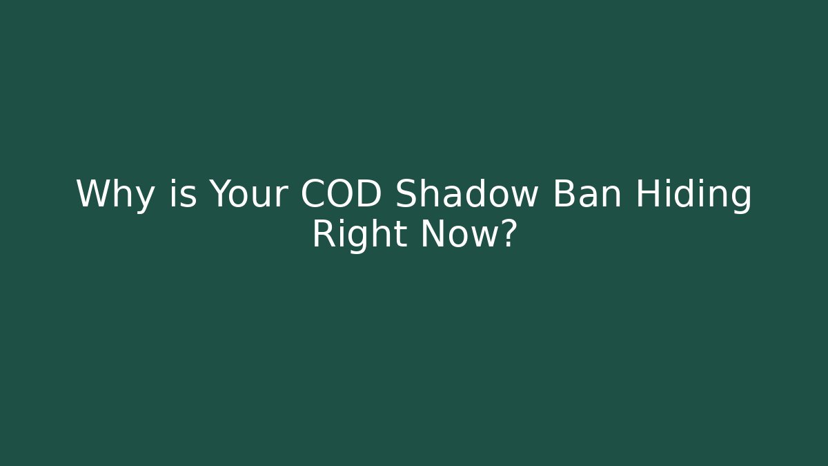 Why is Your COD Shadow Ban Hiding Right Now? - The Family Holidays