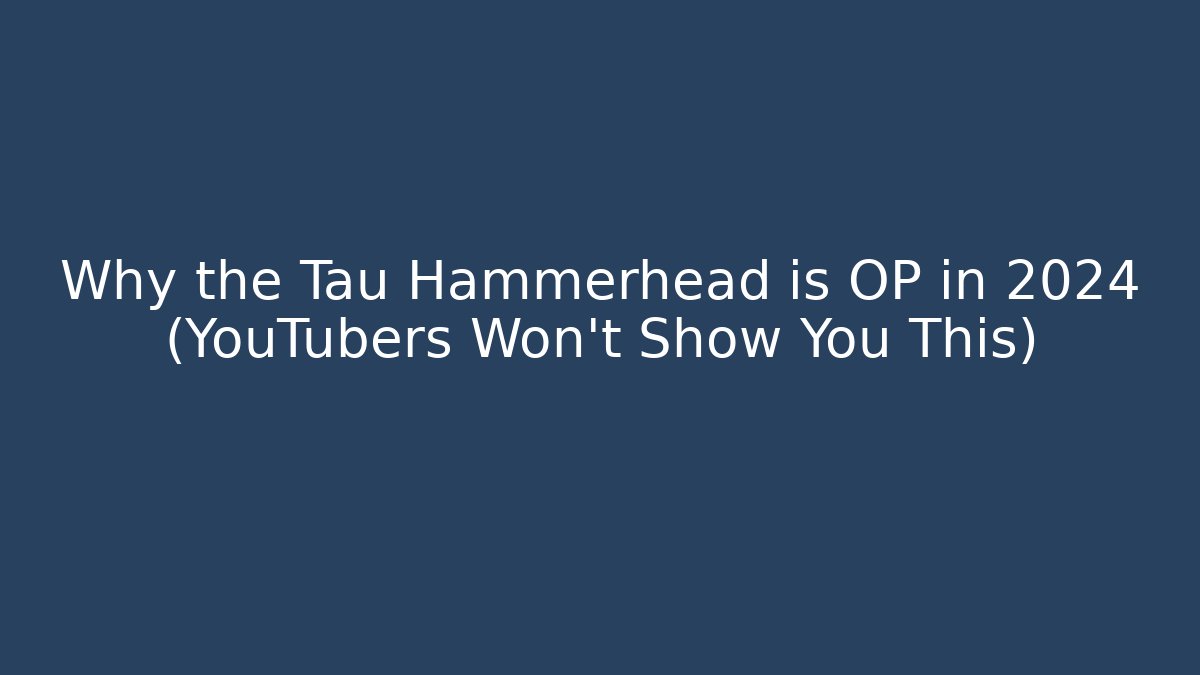 Why the Tau Hammerhead is OP in 2024 (YouTubers Won't Show You This)