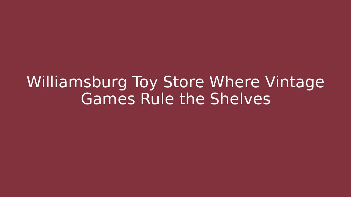 Williamsburg Toy Store Where Vintage Games Rule the Shelves