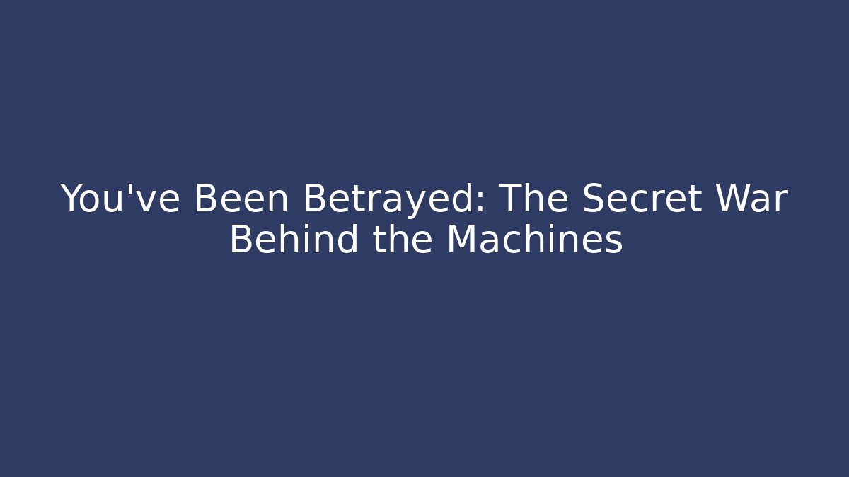 You've Been Betrayed: The Secret War Behind the Machines