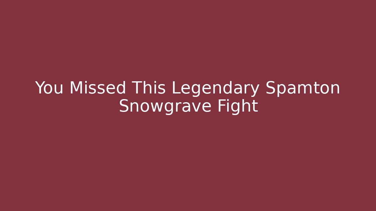 You Missed This Legendary Spamton Snowgrave Fight