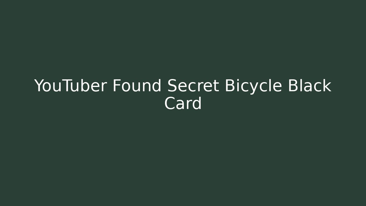 YouTuber Found Secret Bicycle Black Card - The Family Holidays
