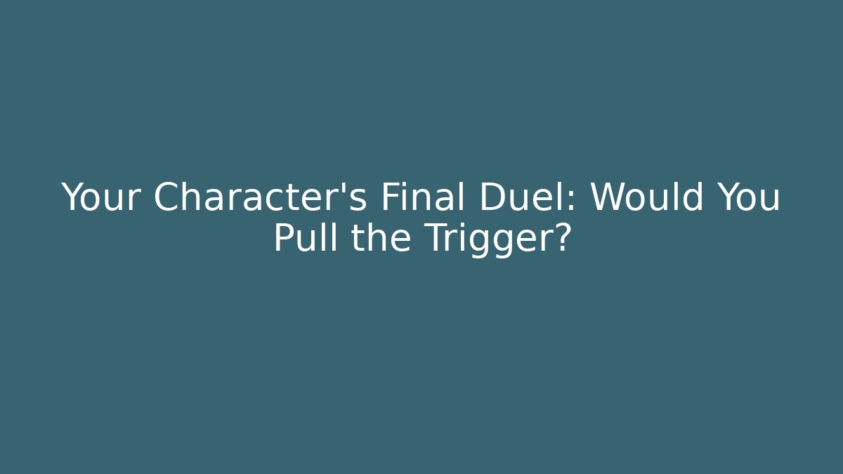Your Character's Final Duel: Would You Pull the Trigger?