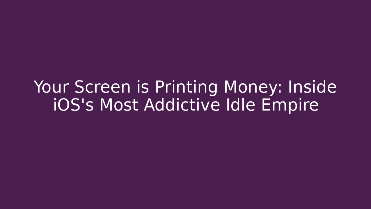 Your Screen is Printing Money: Inside iOS's Most Addictive Idle Empire